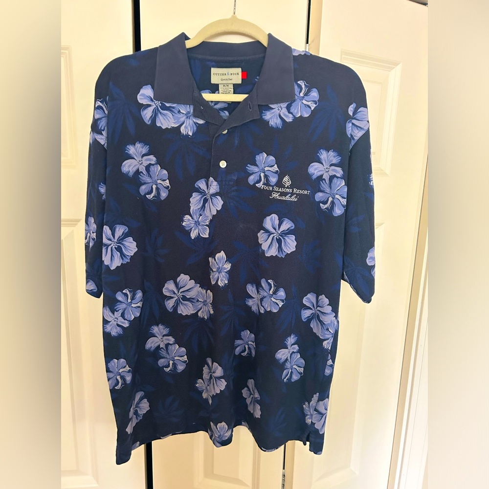 Cutter & Buck Mens Hualalai Resort Golf Shirt size Medium